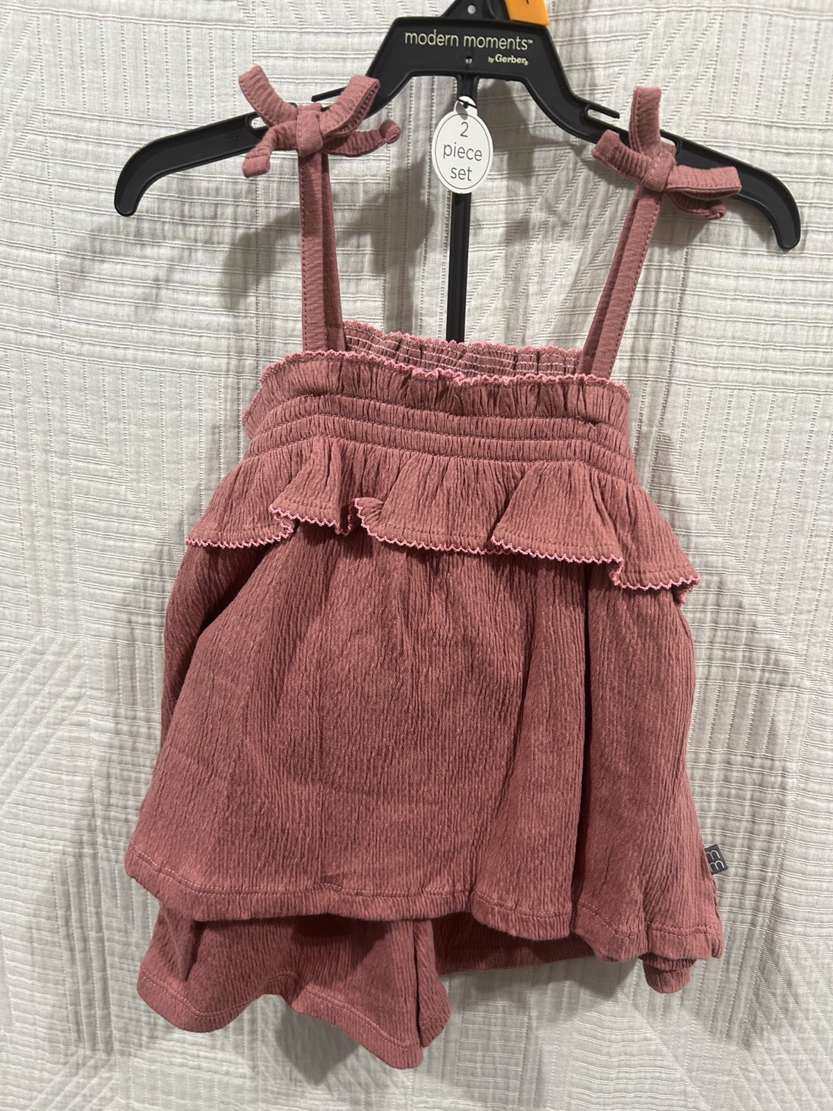 Modern Moments By Gerber Toddler Girls 2 Piece Maroon Short Set Size 4T