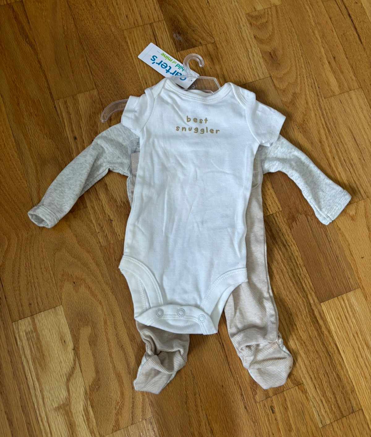 Carter’s Newborn 3pc Outfit Set Bodysuit Shirt Footed Pants Bear Stripe