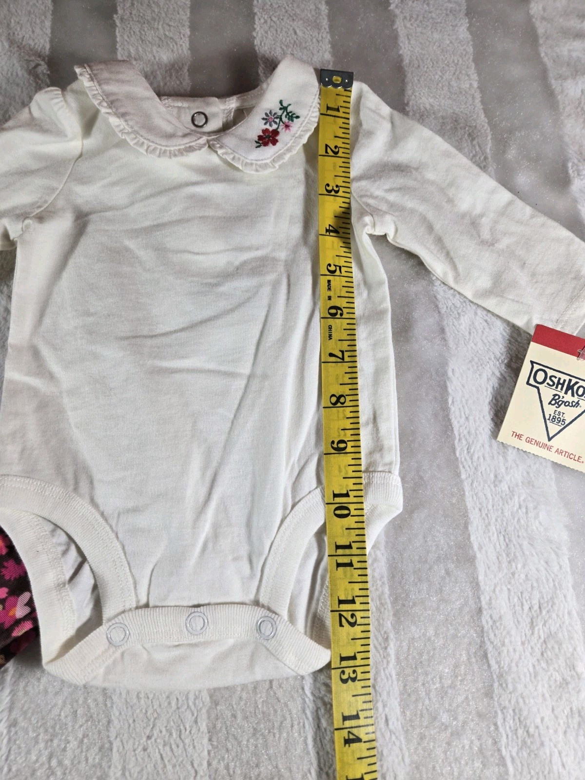 Vtg OshKosh Bgosh Girls Pink Floral Collared Romper & Tiered Jumper Dress NWT