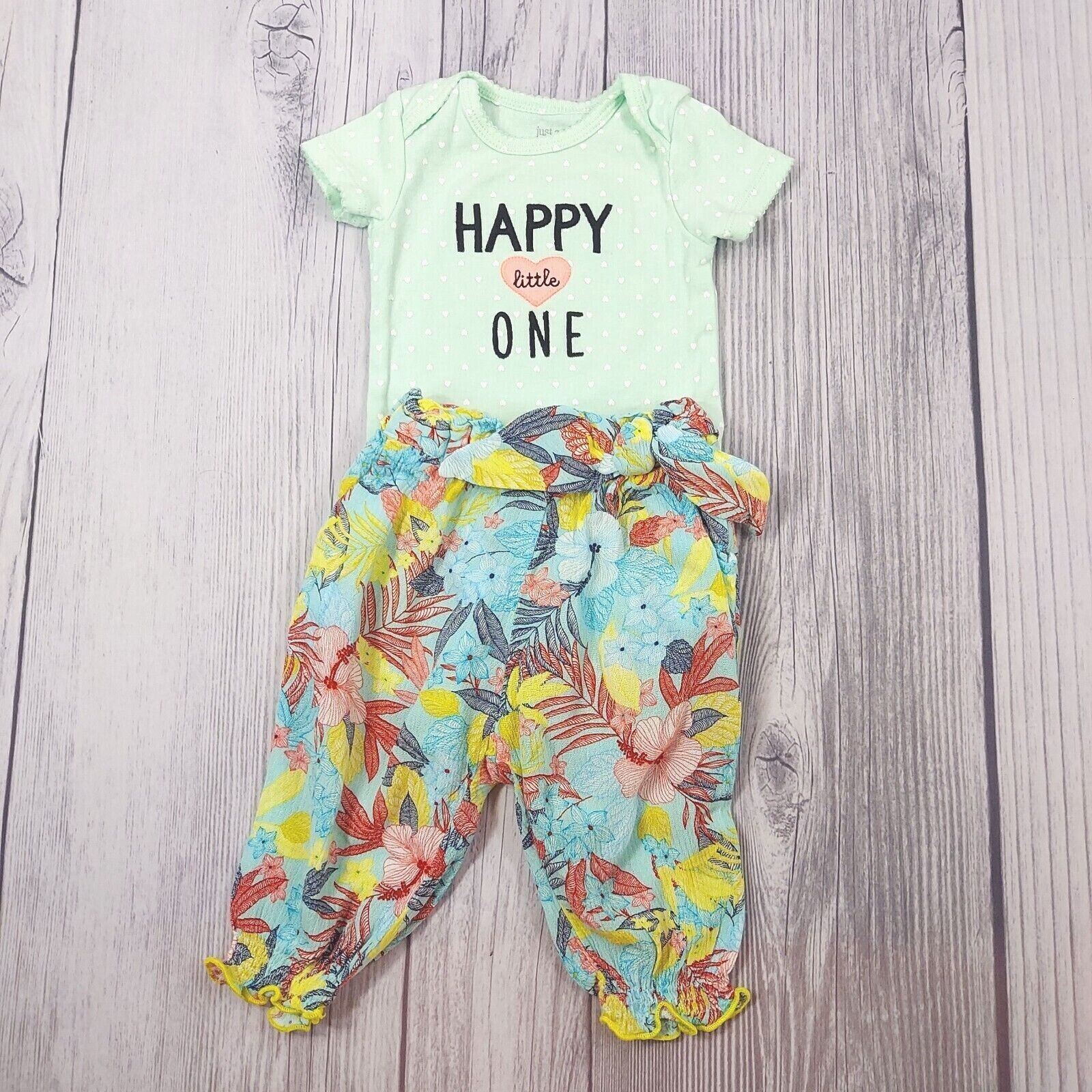 Baby Girl 3 Summer Outfits 1 Pc Bodysuit and 2 Short Pants Matching Set 3M Blue