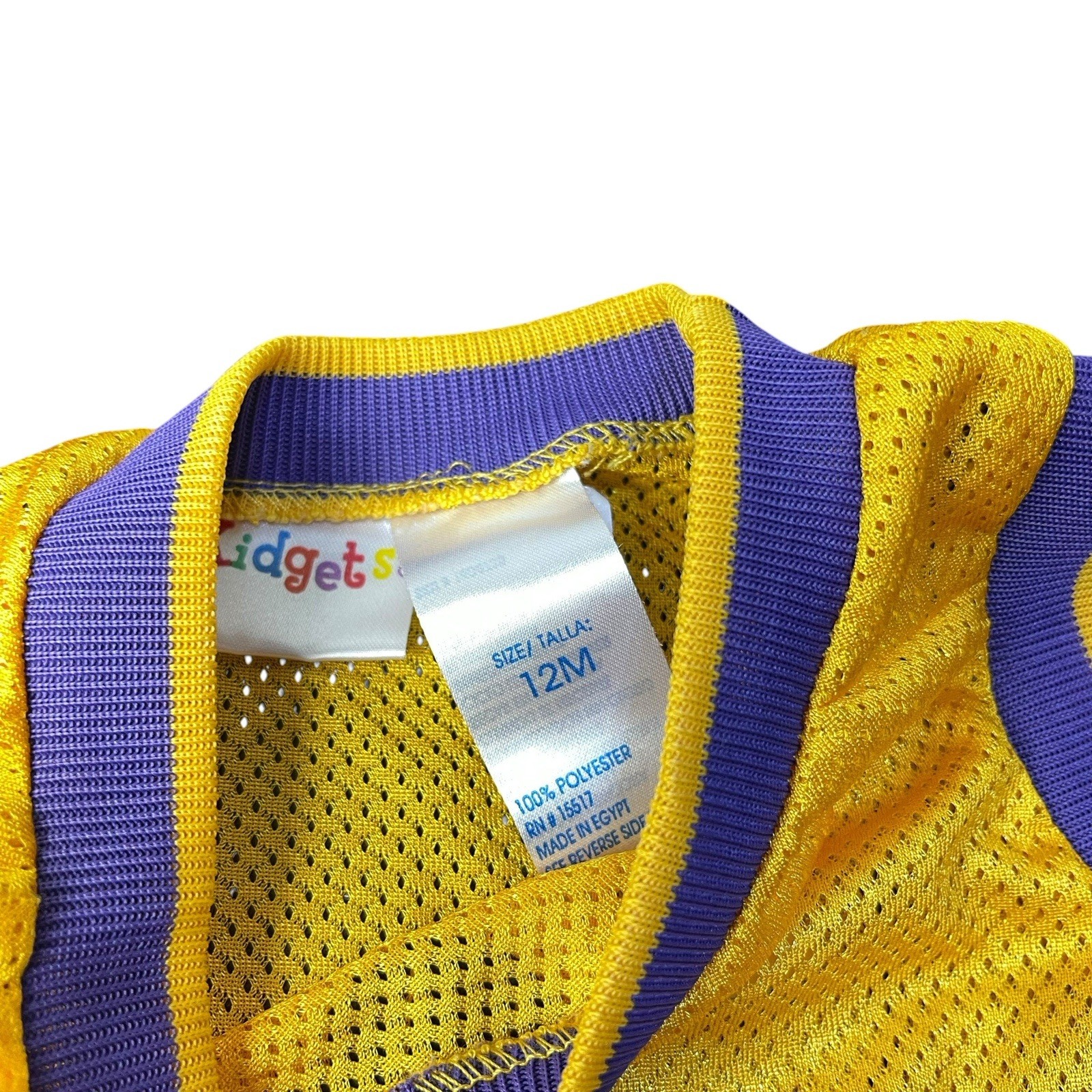 Kidgets Yellow Purple #24 Basketball Jersey & Short Set Size 12 Months Play Hard