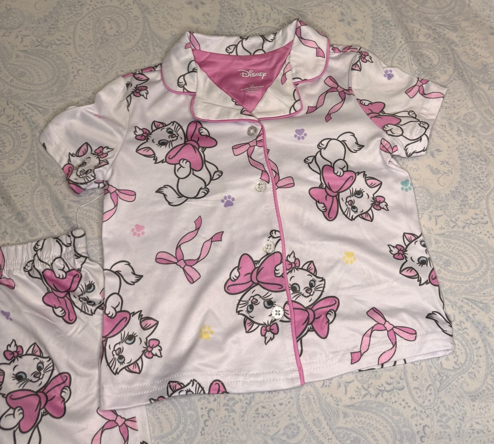 Marie The Aristocats Toddler Button Down Pajama Set