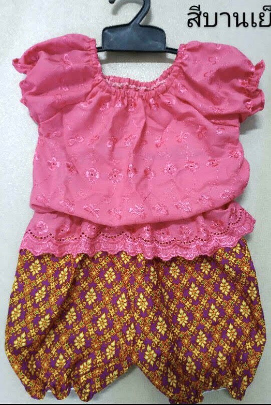 Set of Asian clothing for Baby Toddler,khmer Thai-lao Thai Tradition Cotton