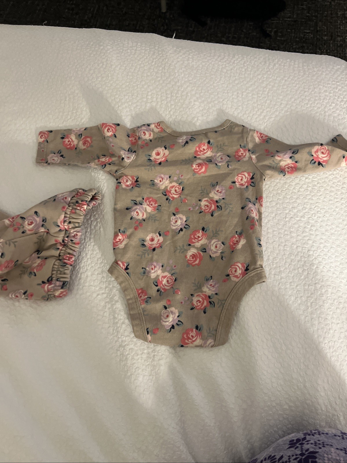 0-3 M Two Piece Set Outfit Bodysuit And Pants Foral