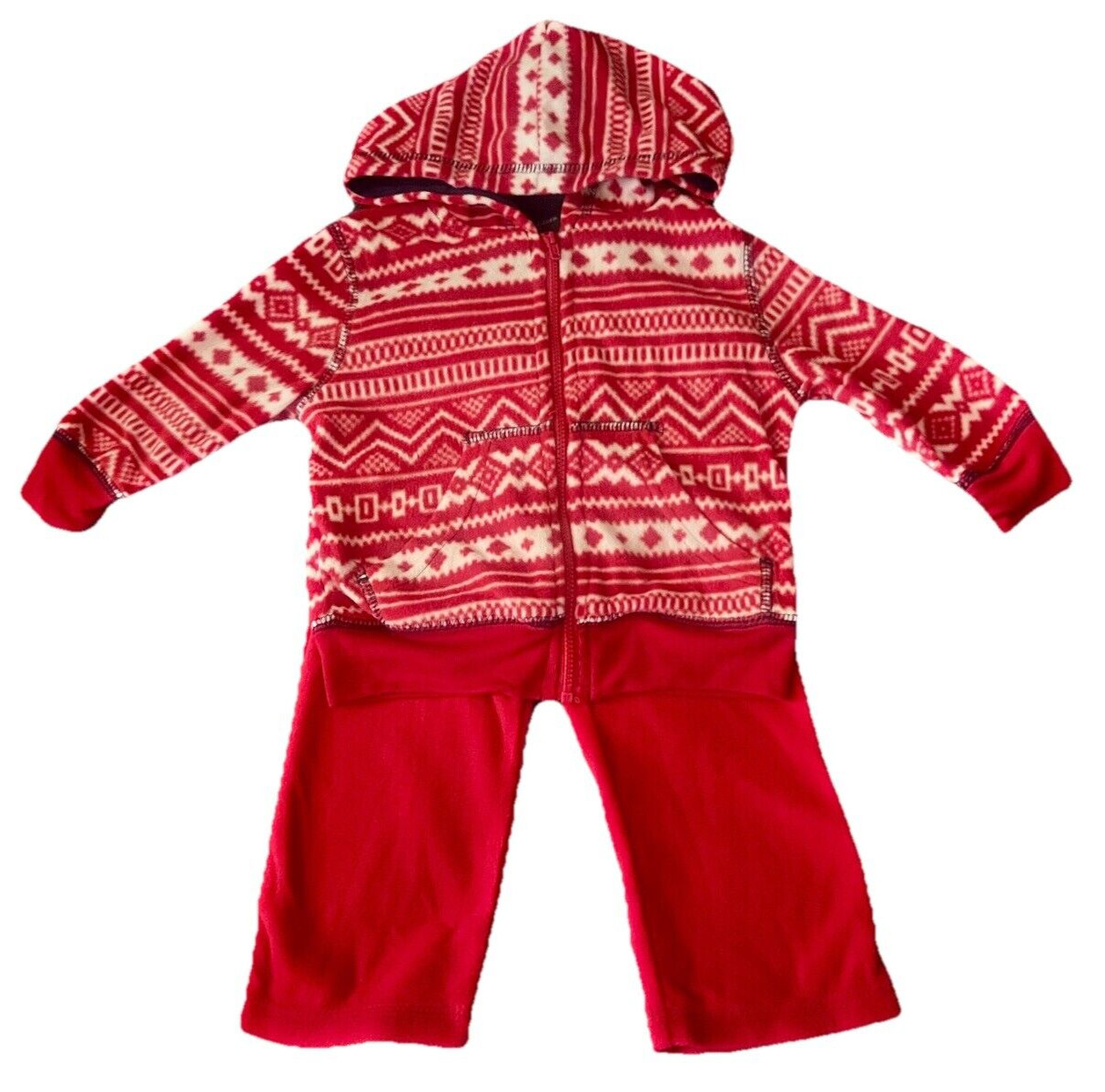 Faded Glory Hoodie Outfit Jacket Pant Set 12 Month Christmas Valentine Baby