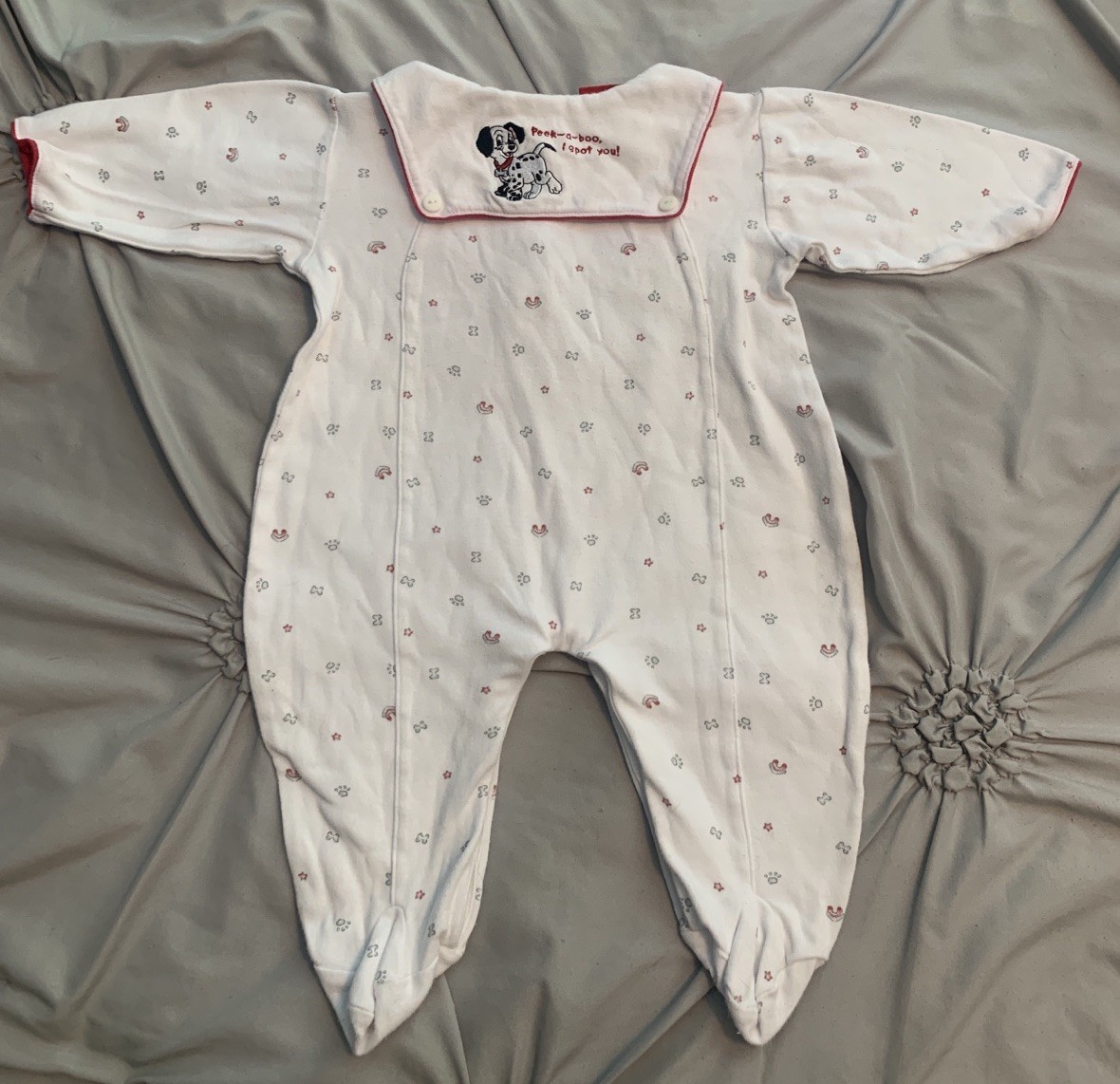 Vintage 2001 Disney Embroidered Dalmatians 1 piece baby outfit size 9 months