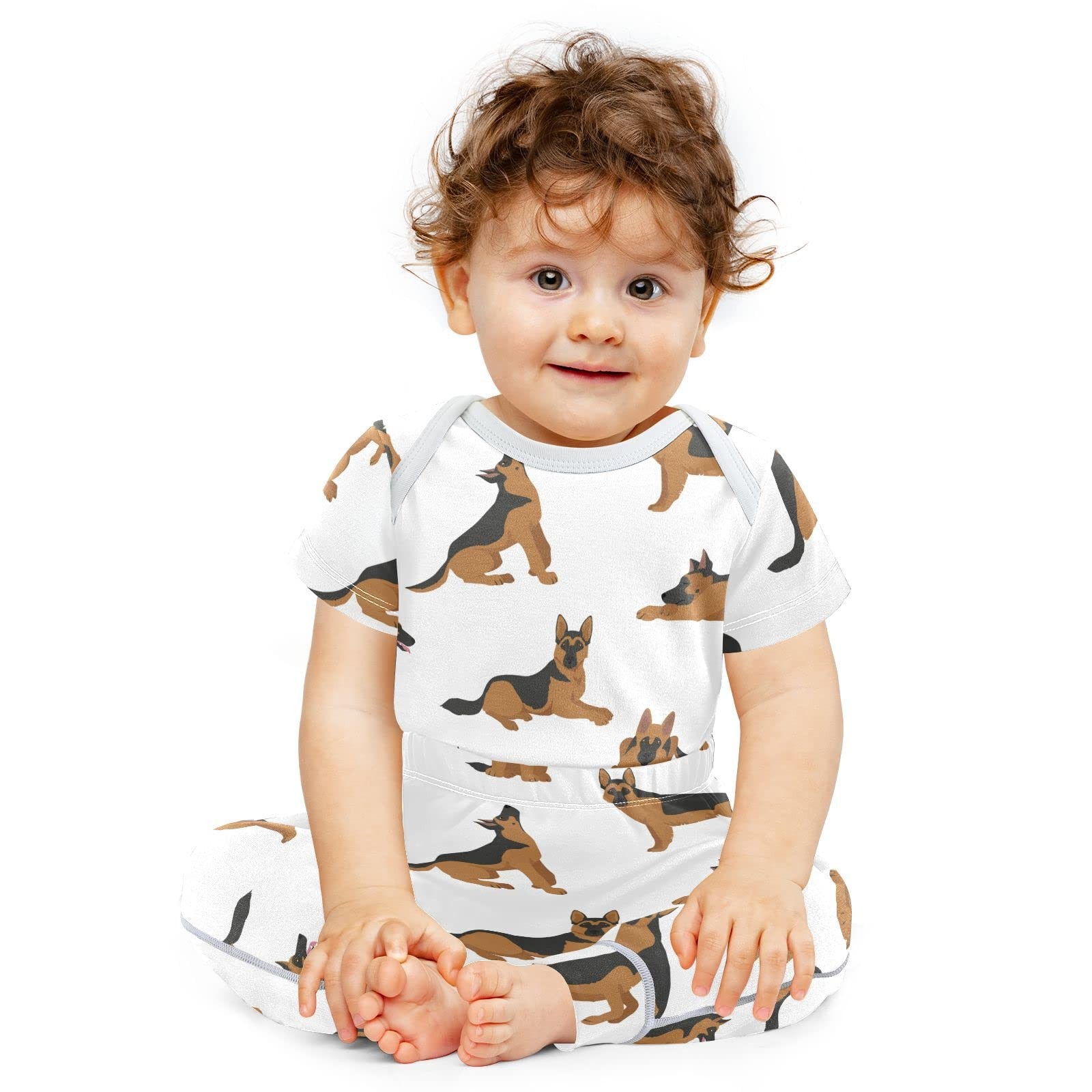 vvfelixl Baby Bodysuits Pants Sets German Shepherd Dogs 6-9 Months, Multi9