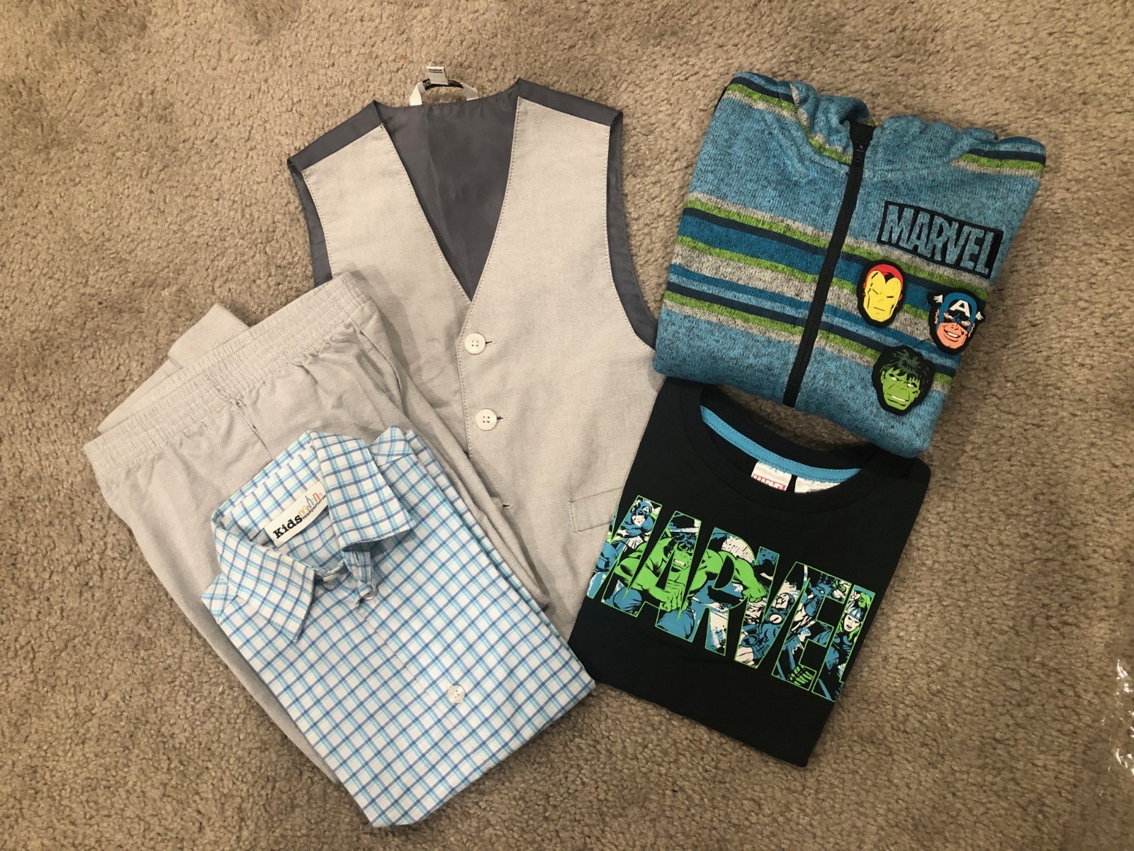 Boys Clothes Hoodie Tshirt Pants Vest Shirt Sets 5T Marvel Mixed Lot of 5