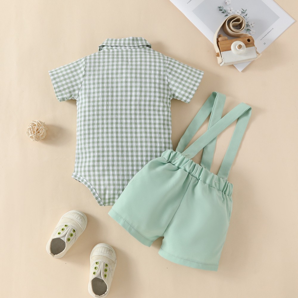 Newborn Kids Baby Boys Infant Outfits Jumpsuit Romper Bodysuit Gentleman Clothes