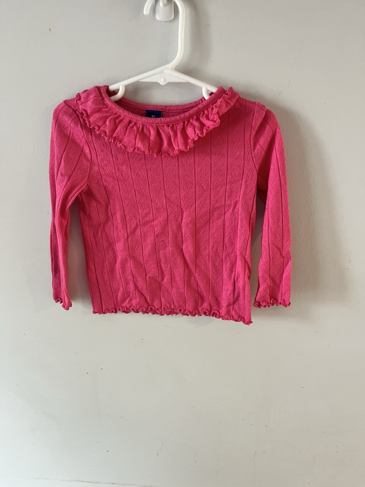 2T Toddler Girl Ms Rachel Insp Heart Jean Romper Hot Pink Ruffle & Heart Shirts