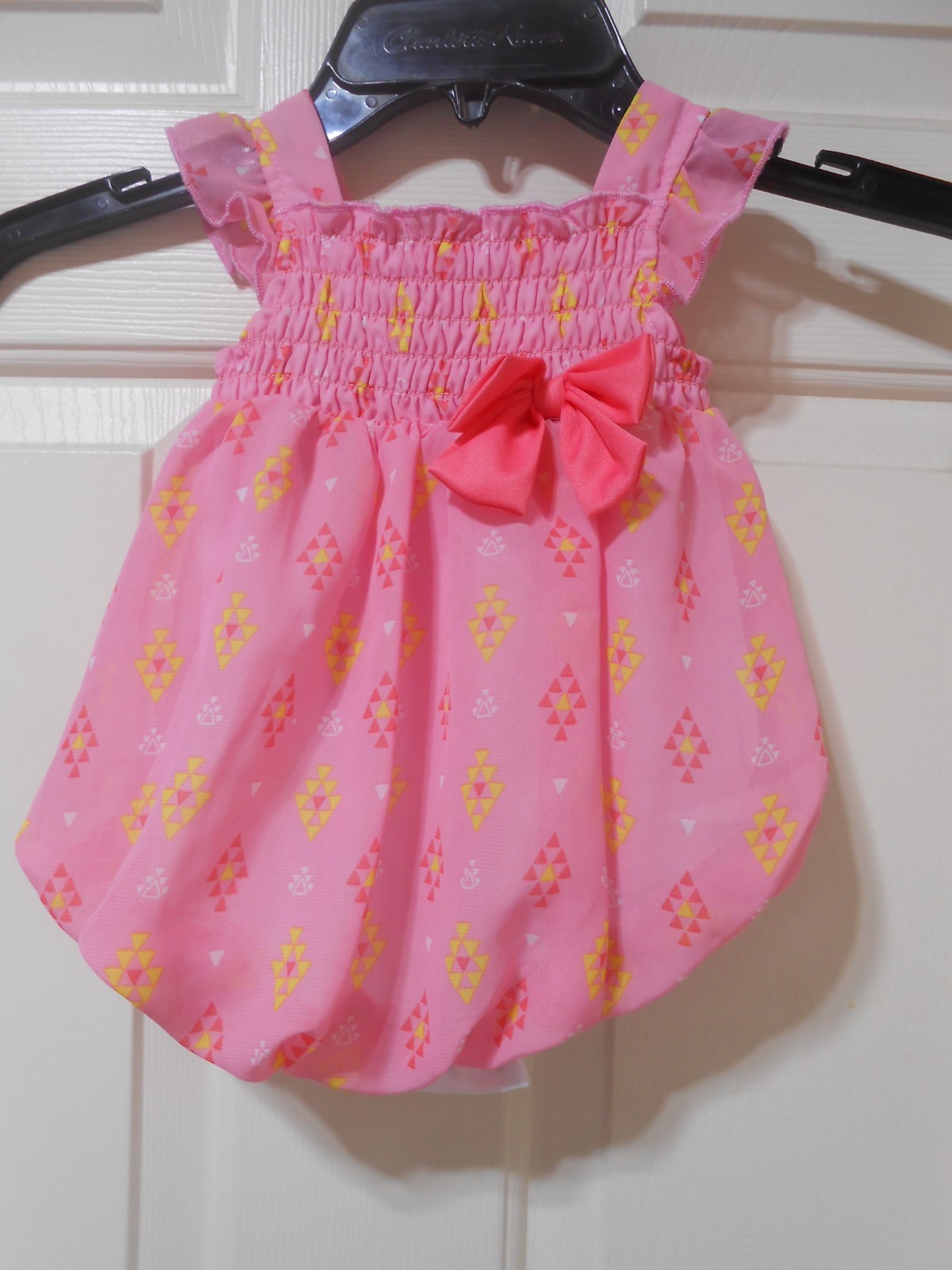 ADORABLE BABY BON BEBE SIZE 0-3 MONTHS PINK ROMPER 1 PIECE OUTFIT DRESS LINED 👶
