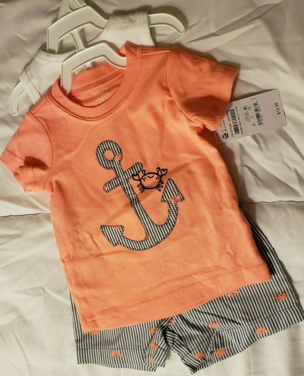 Just One You made by carter’s Baby Boys’ Anchor Top & Bottom Set, Orange, 6M