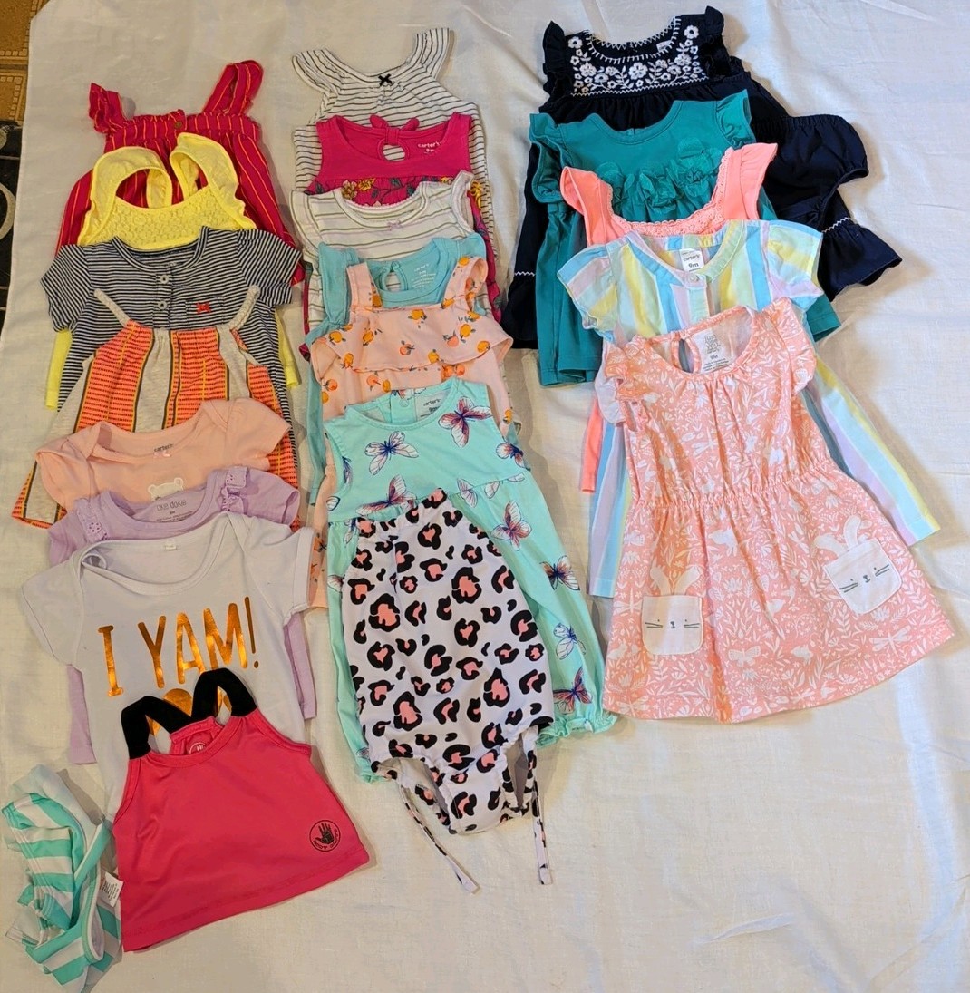 Baby Girl 9 Months Summer Bundle (20 Pieces ) Most Carter’s Easter-themed dress