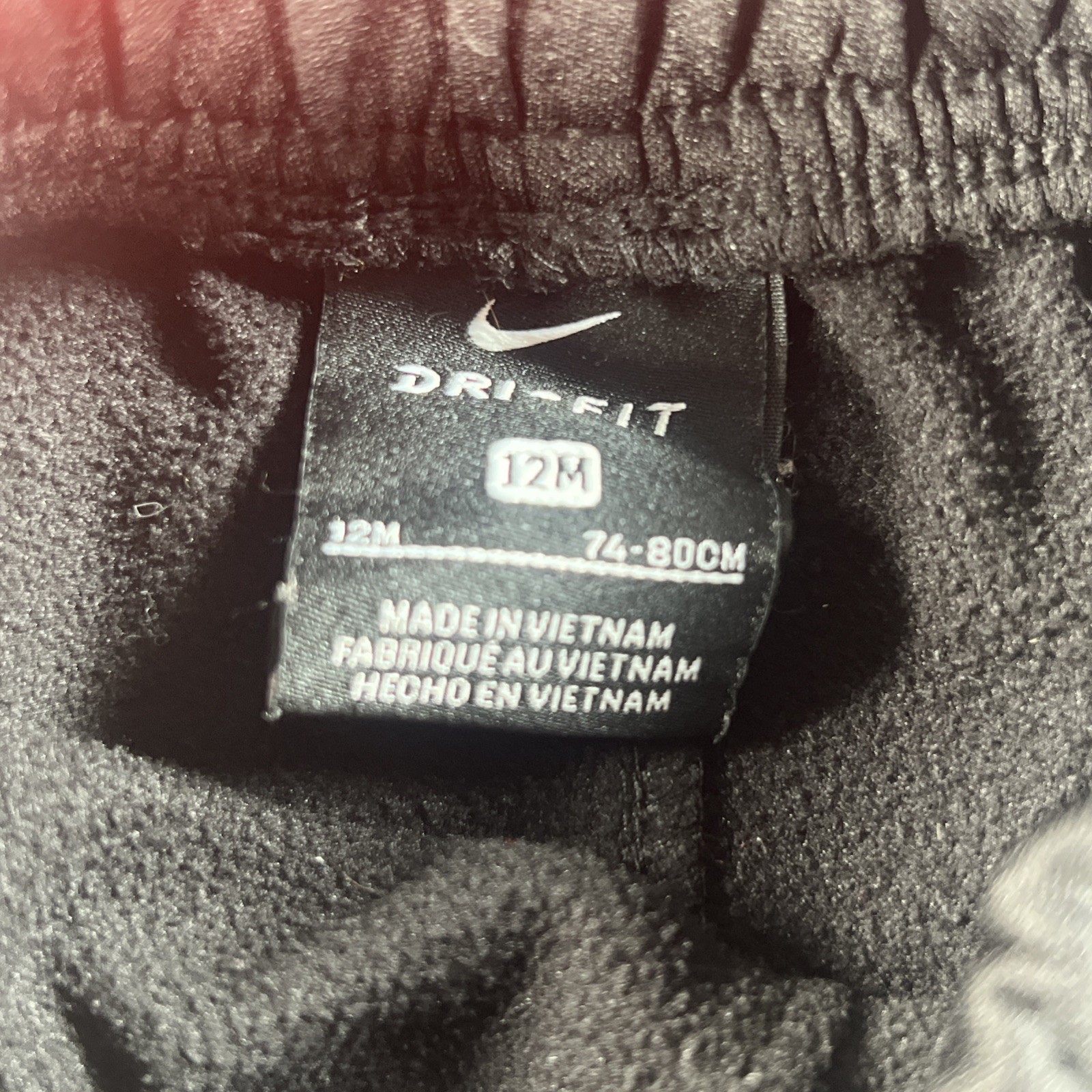Nike: Hoodie/Long Sleeve Shirt & Sweat Pants Outfit Black Grey Orange 12 Months