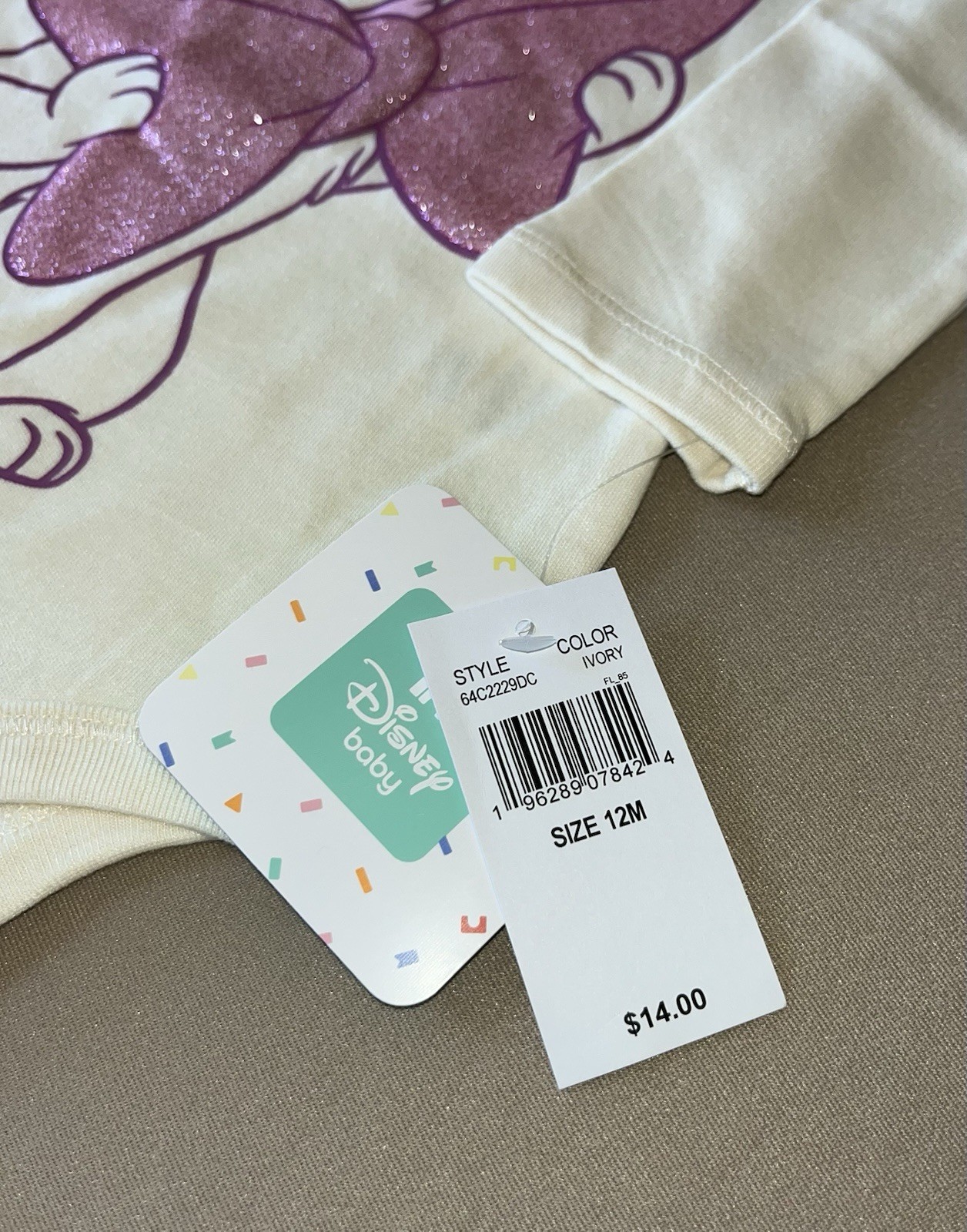 Disney Baby Girls Aristocats “Marie” 12 Months One-Piece Bodysuit, New With Tags