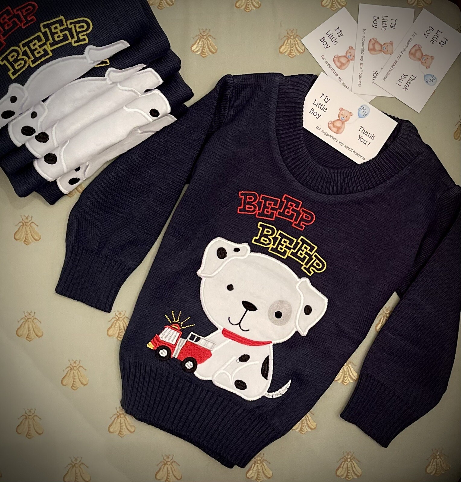 Baby Sweater (Adorable Dalmatian Fire Truck) Clothes 0-3 Months