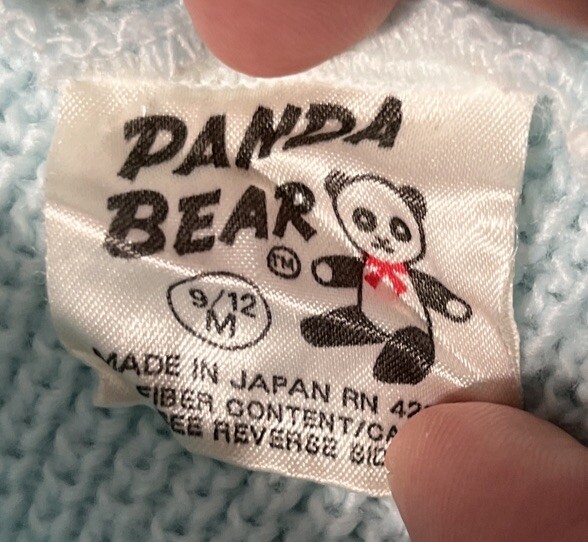 Vintage 1980s PANDA BEAR BRAND Acrylic Knit Sweater Size 9/12 Months