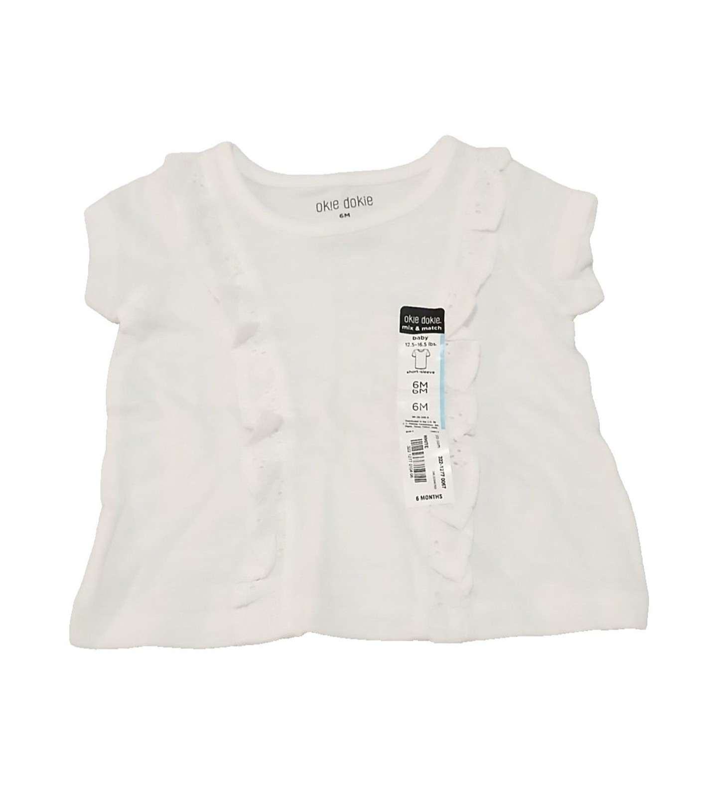 Okie Dokie Baby Girl 2pc Tee with Eyelet Lace Accents & Legging Set (6M) – NEW!!