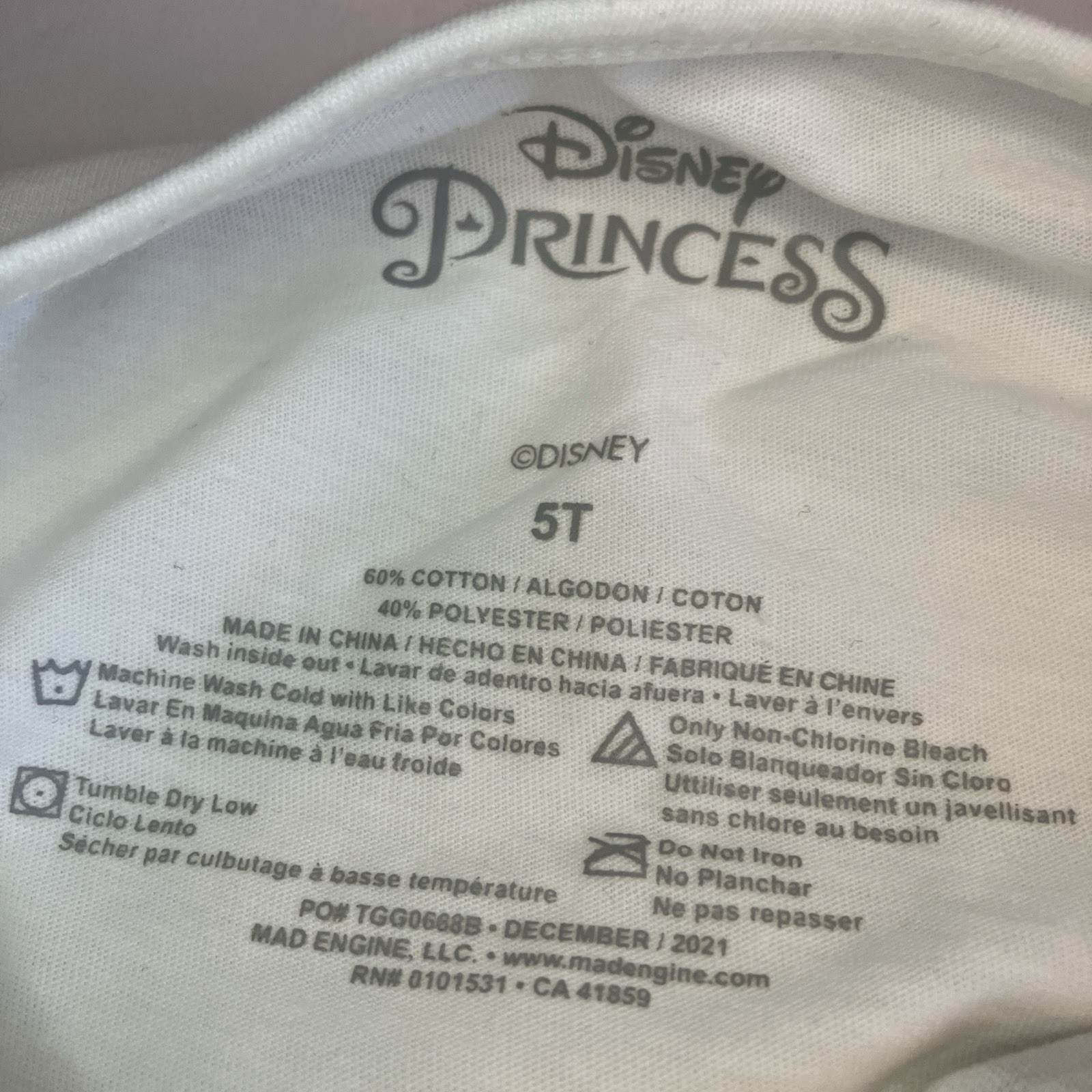 Disney Princess Toddler Girls Cinderella Belle Jasmine Floral Skirt Set 5T C790