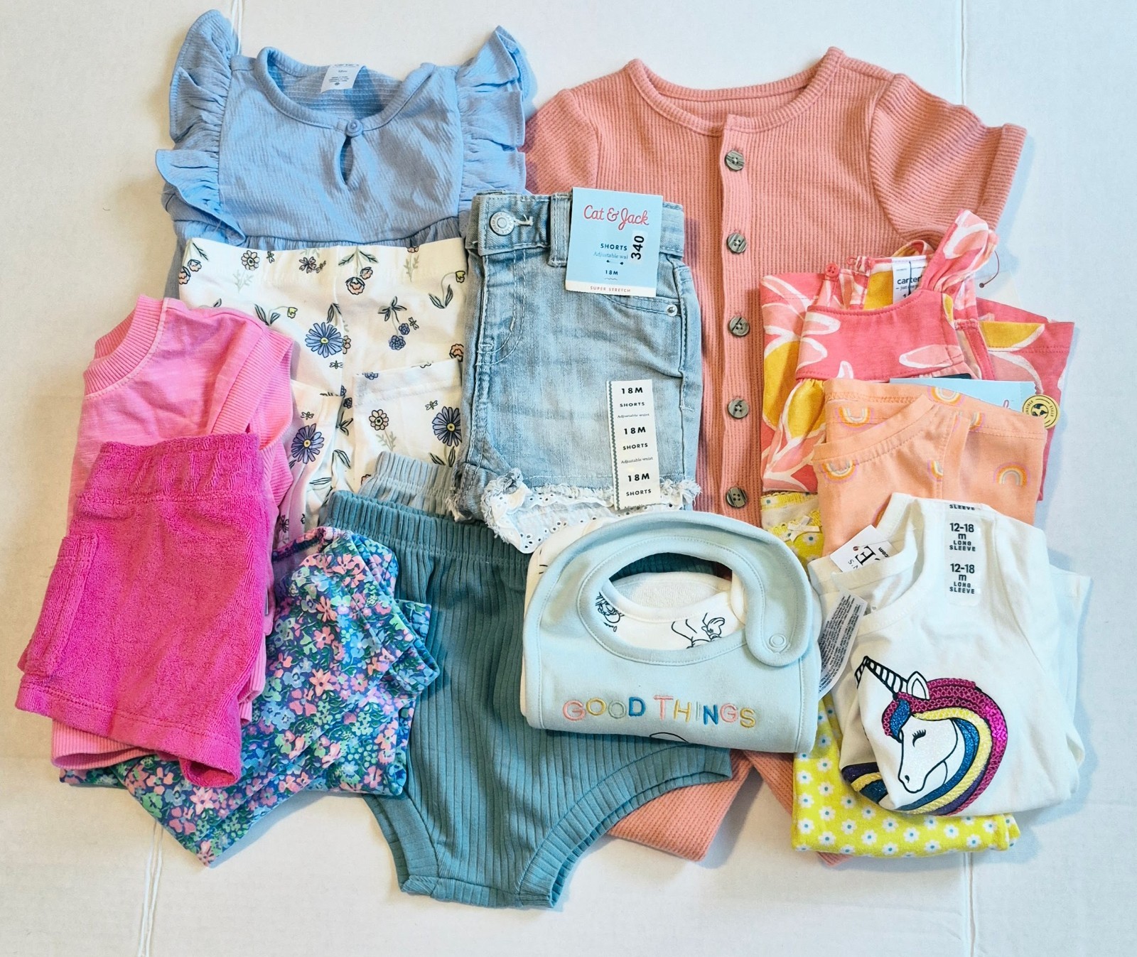 Baby Girl Toddler 12-18M Clothing Lot of 14 PCS NEW & EUC