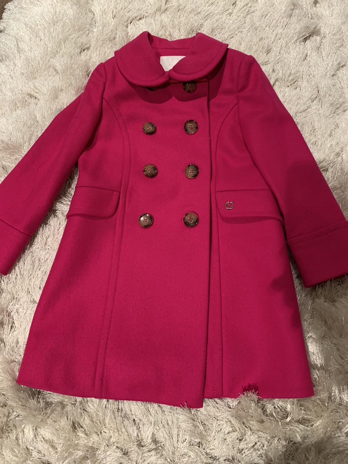 GUCCI Girls Pink Wool JACKET SZ 4YR PRE-OWNED!! W GG Inner Liner. Orig $720