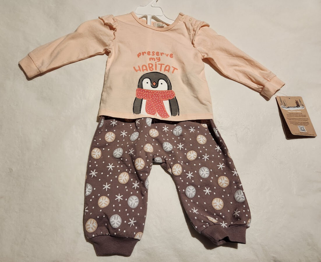 NWT Peek Nature Conservancy Penguin Top Pants Outfit 12-18 Months Baby Girl