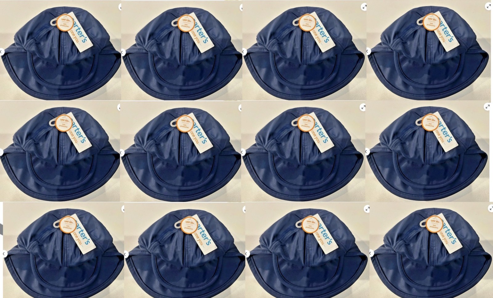 WHOLESALE Carter’s Baby Navy Blue Swim Hat Sun Protection 50+ Cap – 6-12M x12