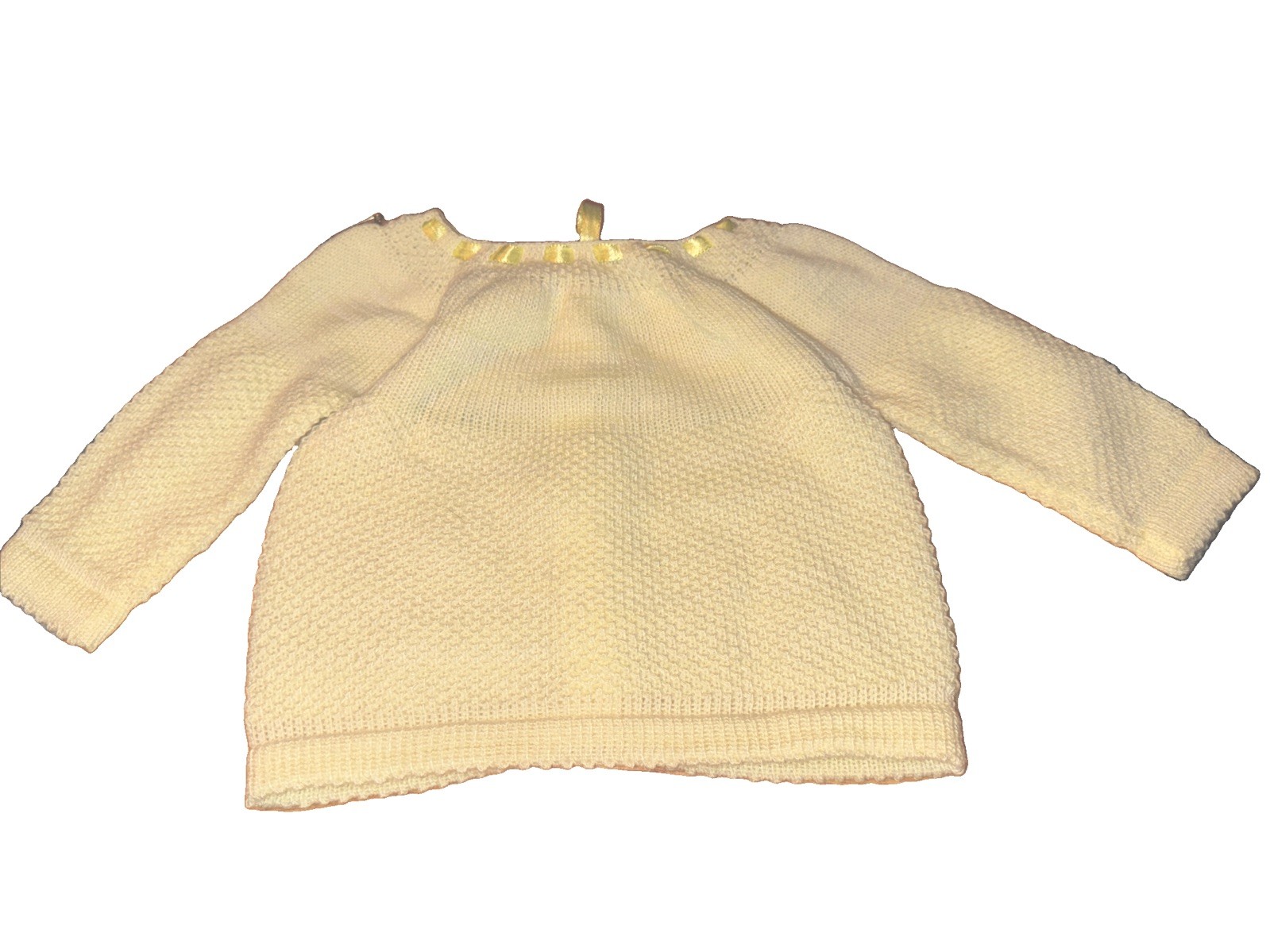 Latnel Knit Baby Sweater 3 Pc Set Cardigan Hat Booties Butter Yellow 6-12 Month