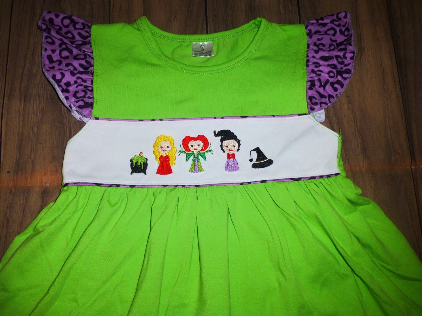 NEW Boutique Girls Halloween Hocus Pocus Embroidered Tunic & Shorts Outfit Set
