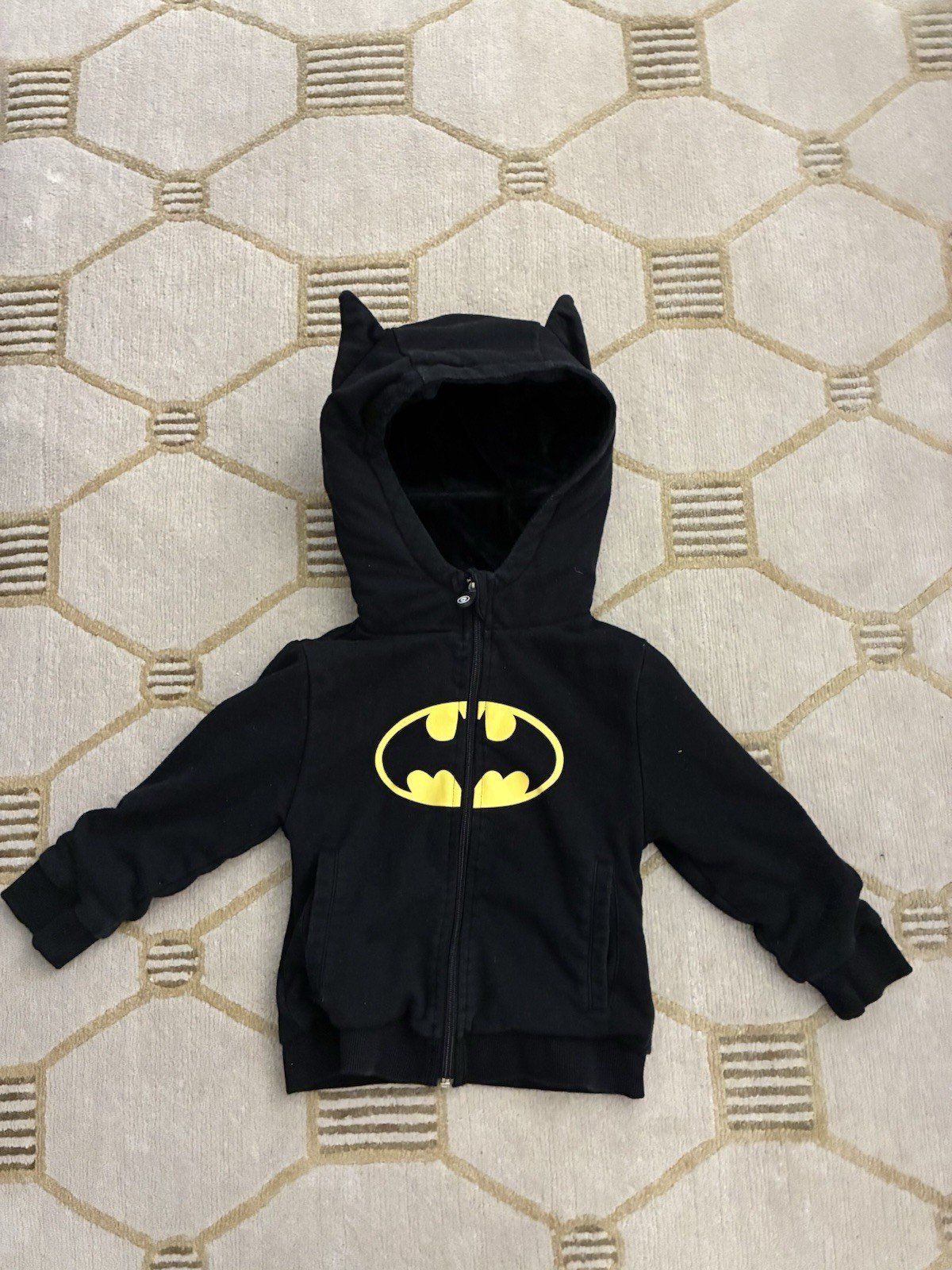 Cubcoats Batman Full Zip Sweatshirt Fleece Lined, Bat Ears 3T