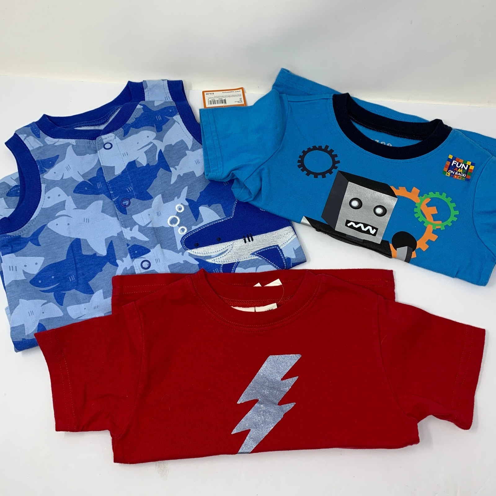 Carter’s + Assorted Brands Boys Size 18 Months 3 Piece Bundle Tops Bodysuit