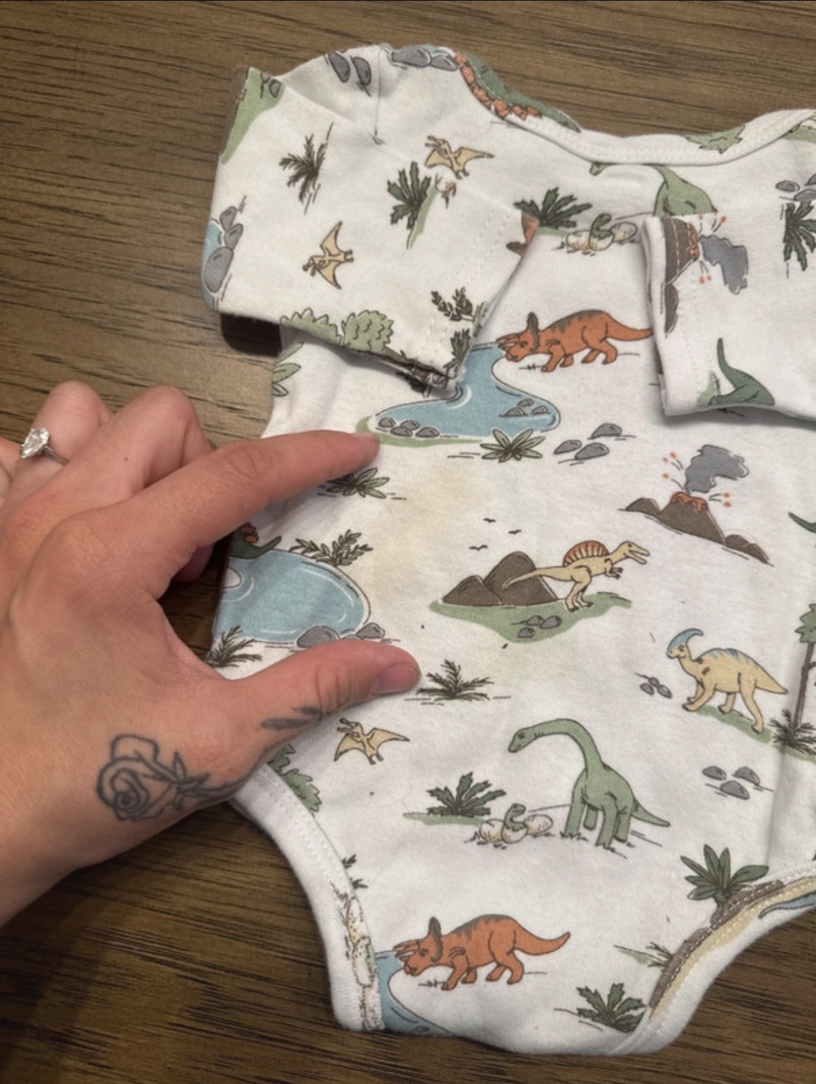 3 Piece Baby Boy Dinosaur Outfit Lot Newborn Sleeper & Long Sleeve Bodysuit