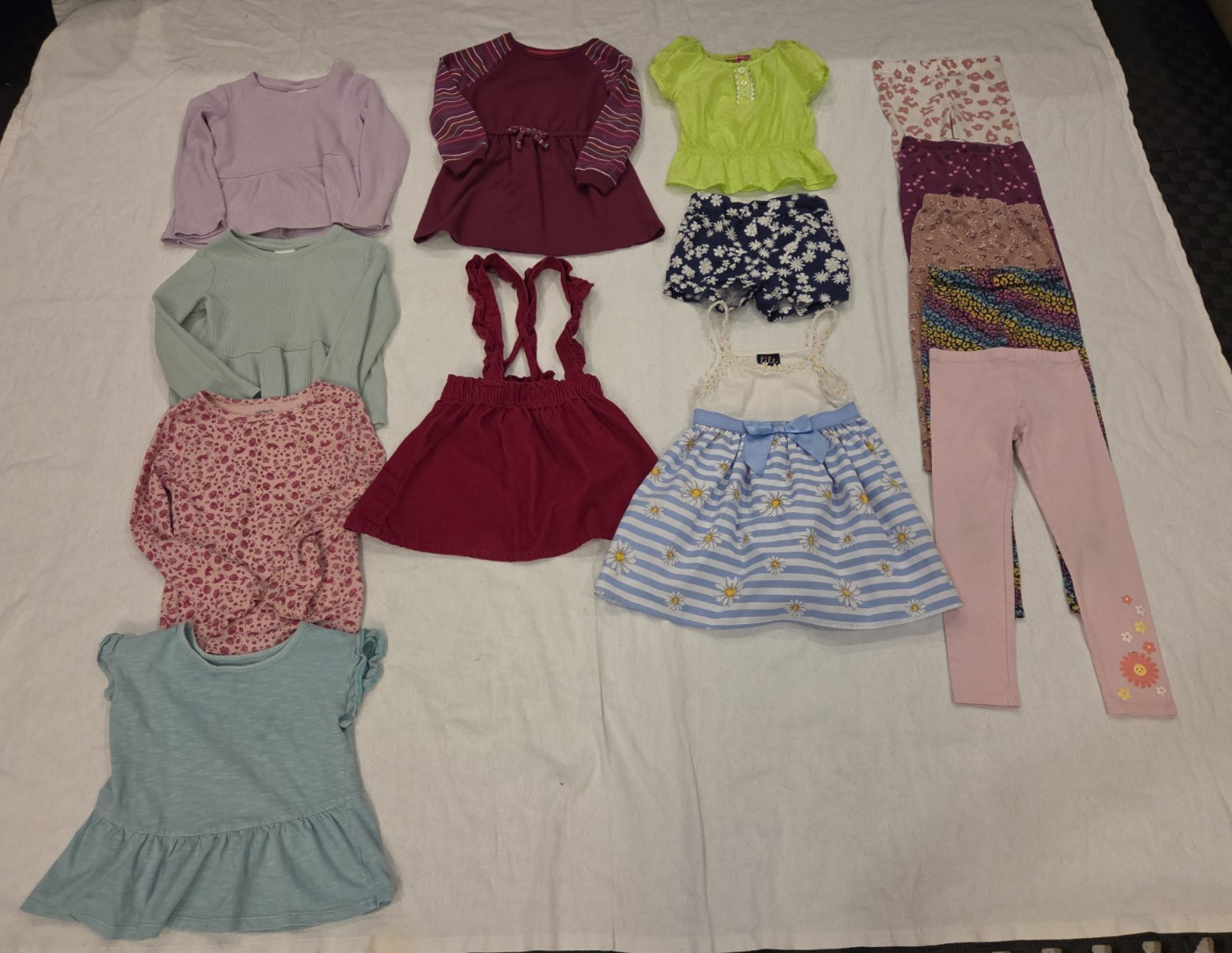 Lot Of 14 Toddler Girls Clothes Size 4T 5T Pants Shirts Dresses