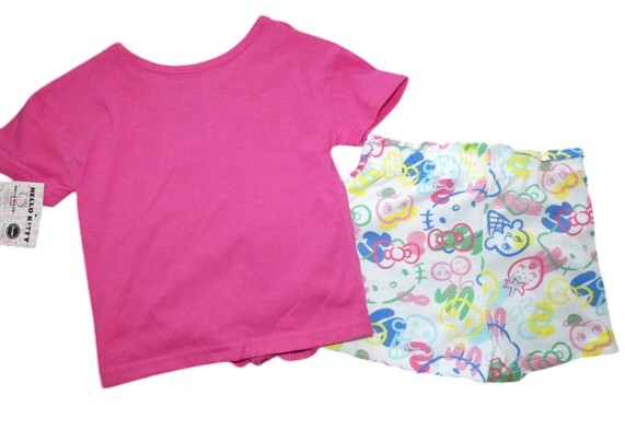 Hello Kitty Baby Girls Outfit Shorts Shirt Summer Set Toddler 12M 18M NWT