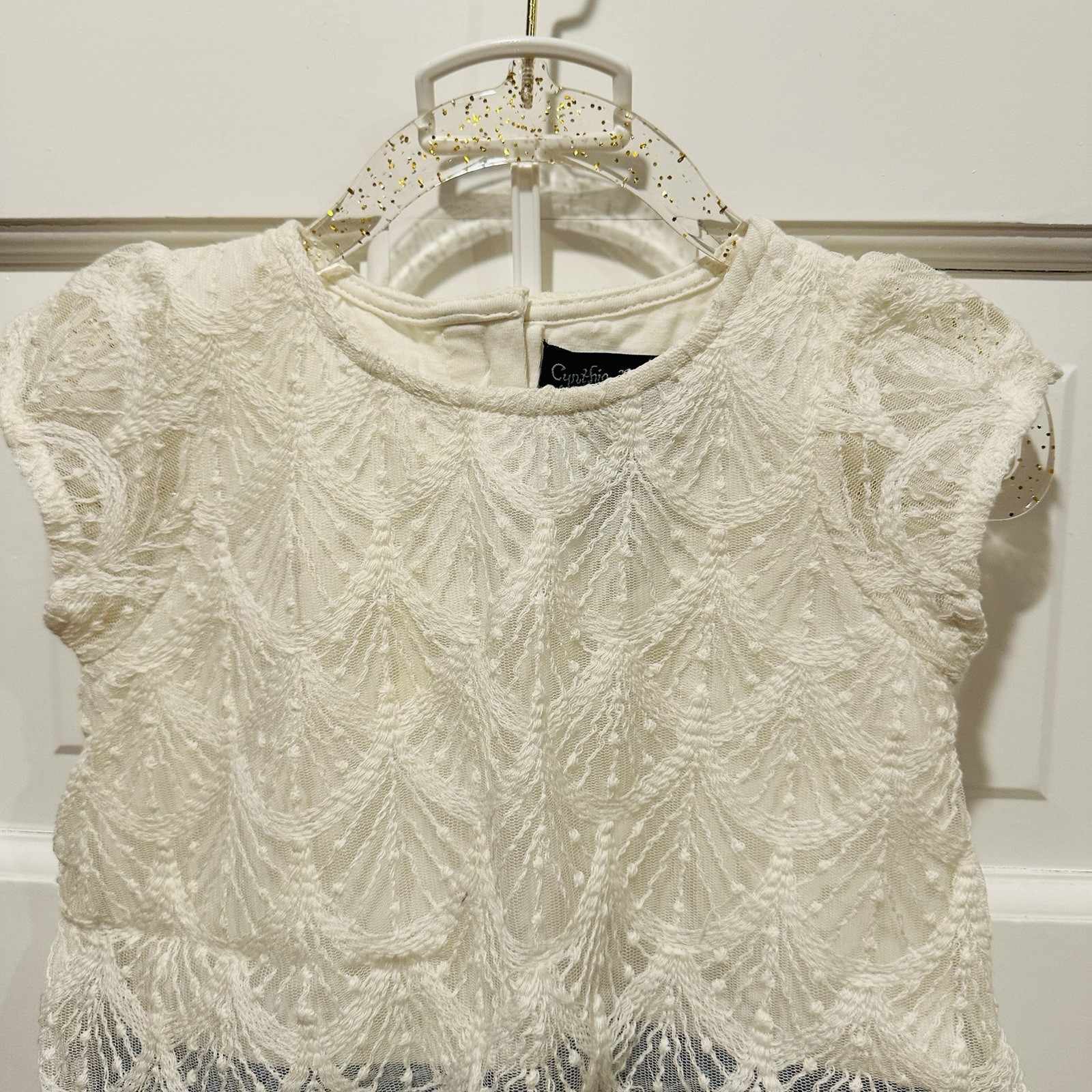 Cynthia Rowley Kids Cream Lace and Blue Chambray Tunic & Capris Sz 24M
