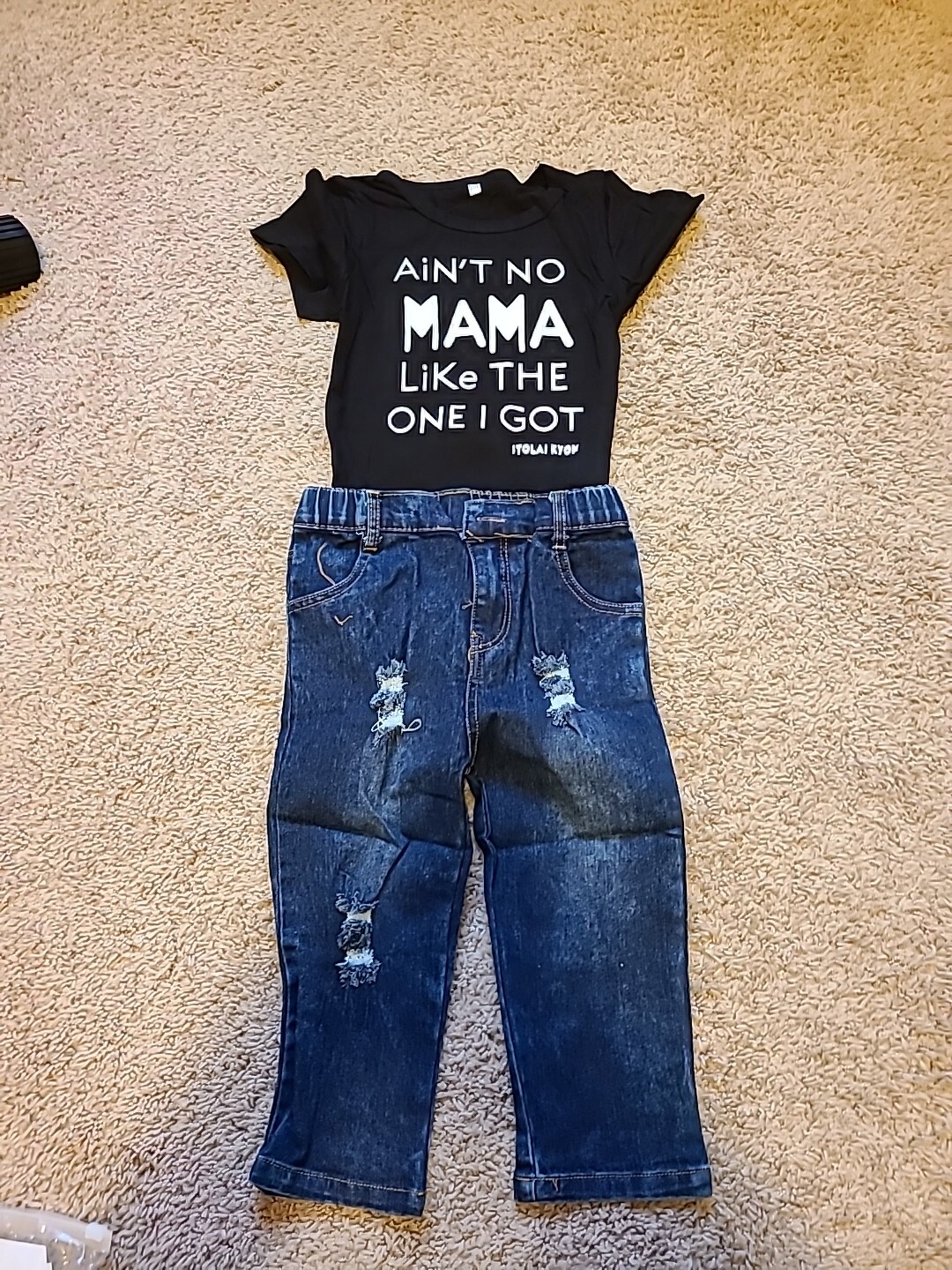 Boy s Aint No Mama Like The One I Got Denim 2 Pc Outfit
