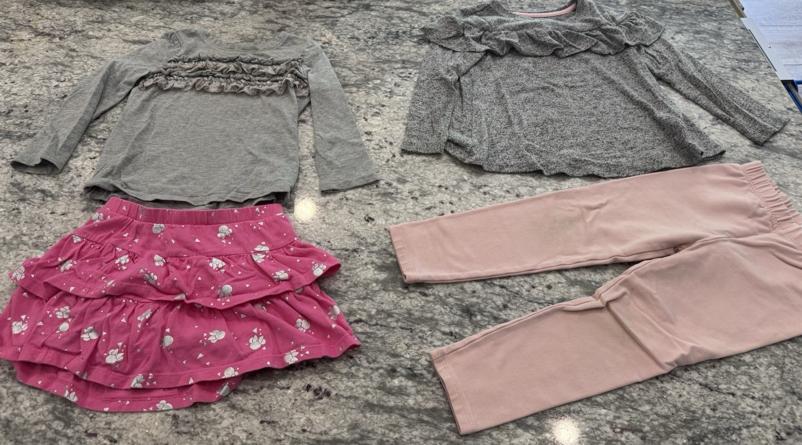 Assorted Toddler Girl 3T Gray Shirts, Skirt, Pants, Cat & Jack, Old Navy, Etc