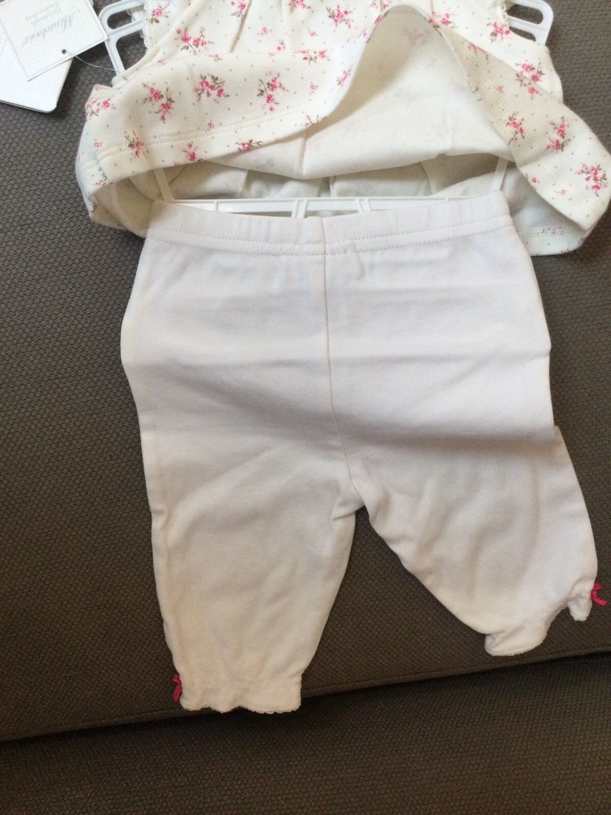 NWT Minibasix Girls Sz 3m Top,pant & headband Set Pink