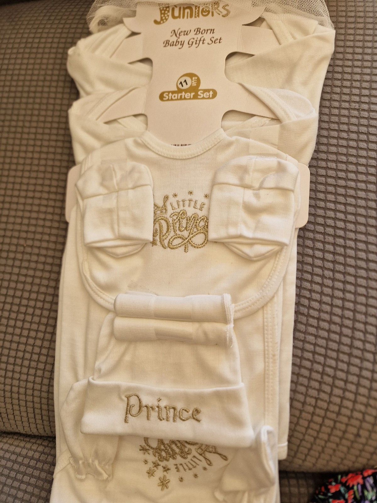 Newborn Baby Boy 11-Piece Gift Set Lilsoft Little Prince White Gold Starter BNIB