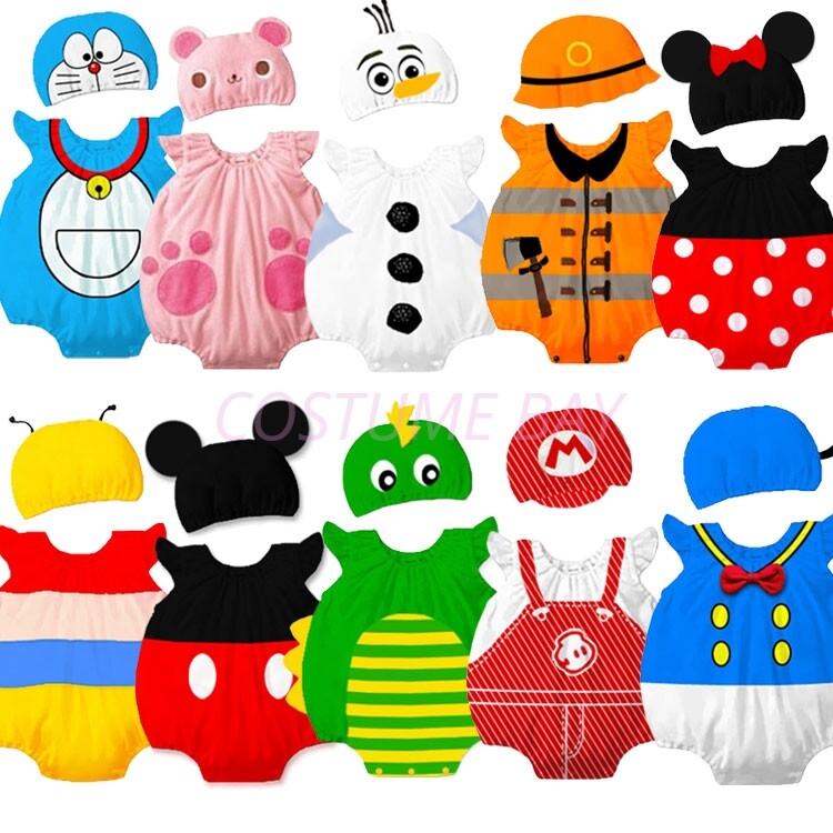 New Baby Boys Xmas Animal Cattoon Costume Bodysuit Outfit Romper Cloth Set Hat
