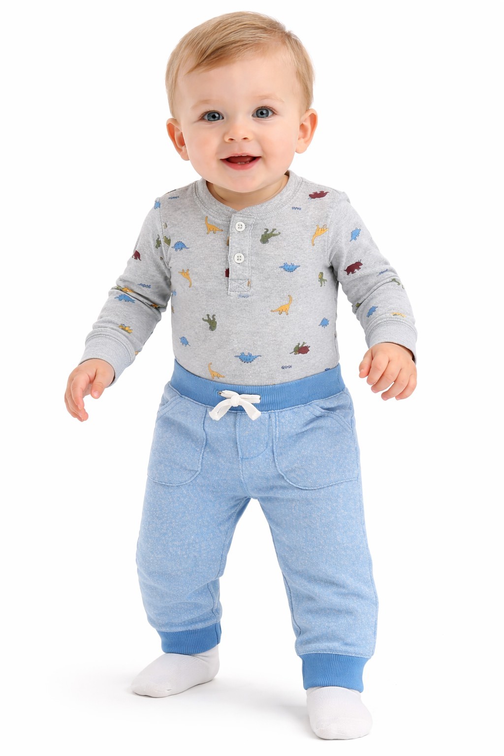 Carter’s Baby Boys’ 2-Piece Dinosaur Bodysuit & Blue Joggers Set 9 Months