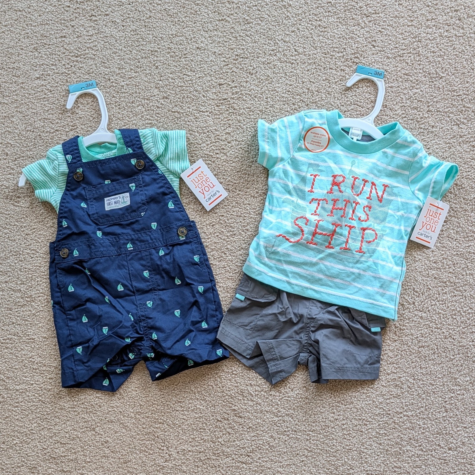 Two Baby Boy Summer Outfits, 3 month, Just One You by Carter’s, new with tags