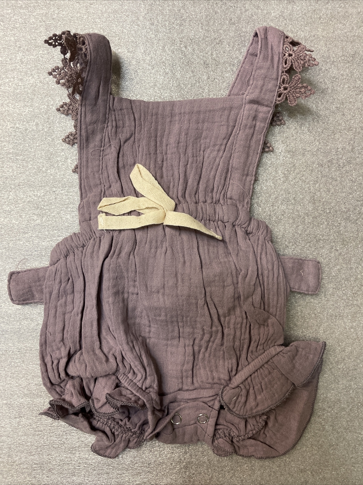 Baby Girl Spring/Summer Purple Romper W/ Lace Straps Size 6-12 Months