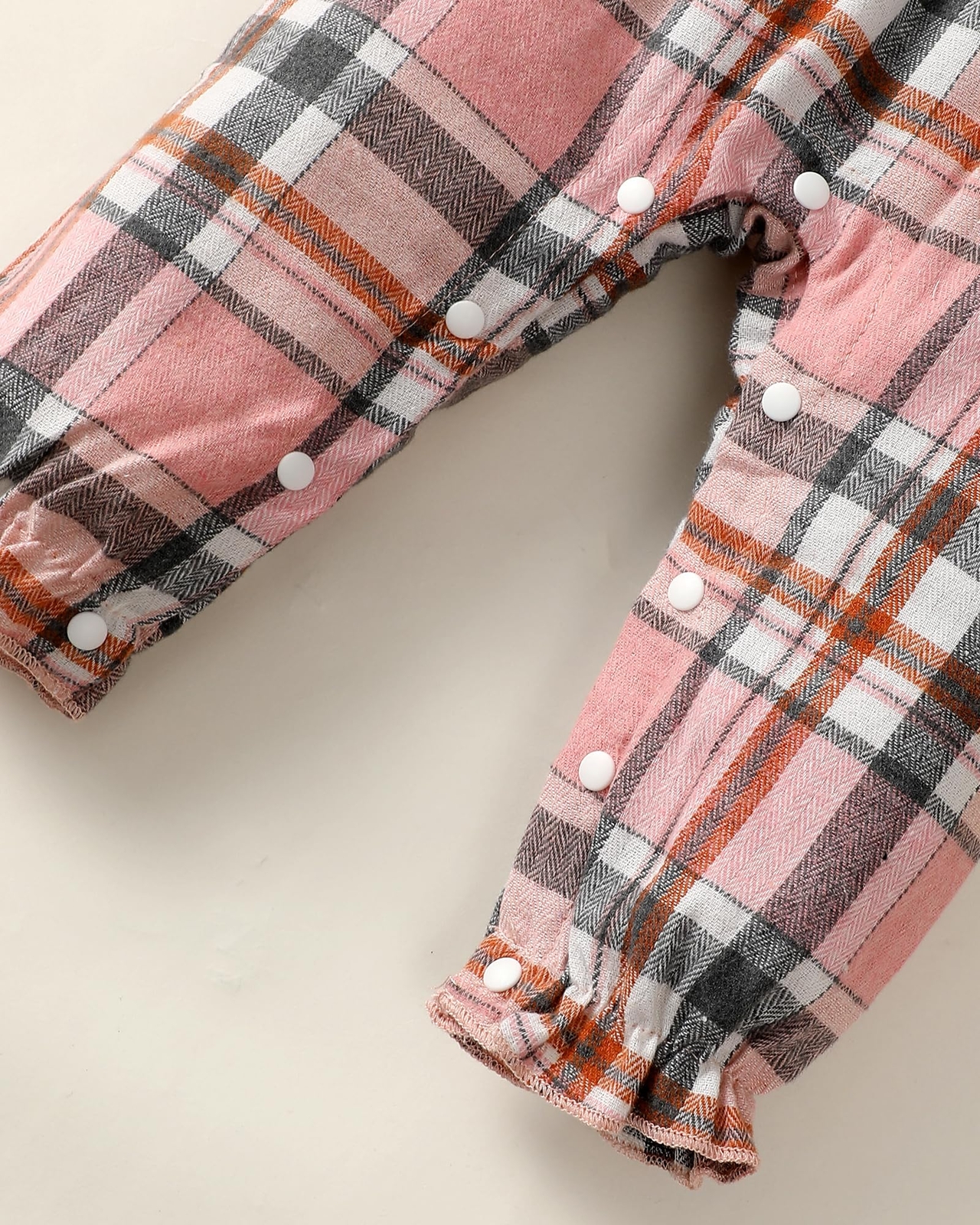 3-6 Months Girl Clothes Baby Girl Fall Outfits Long Sleeve Jumpsuit Pink Plaid