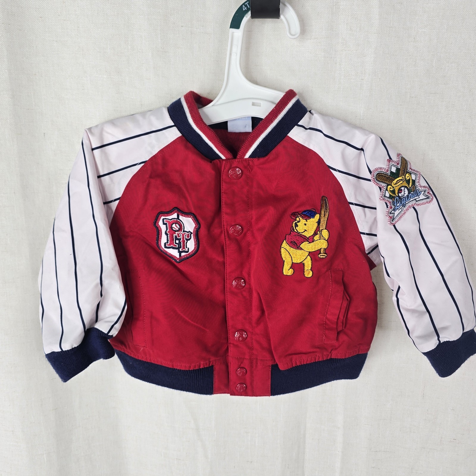 Vintage 6/9 Months Winnie The Pooh 100 Acre Wood Baseball Tigger Baby Jacket