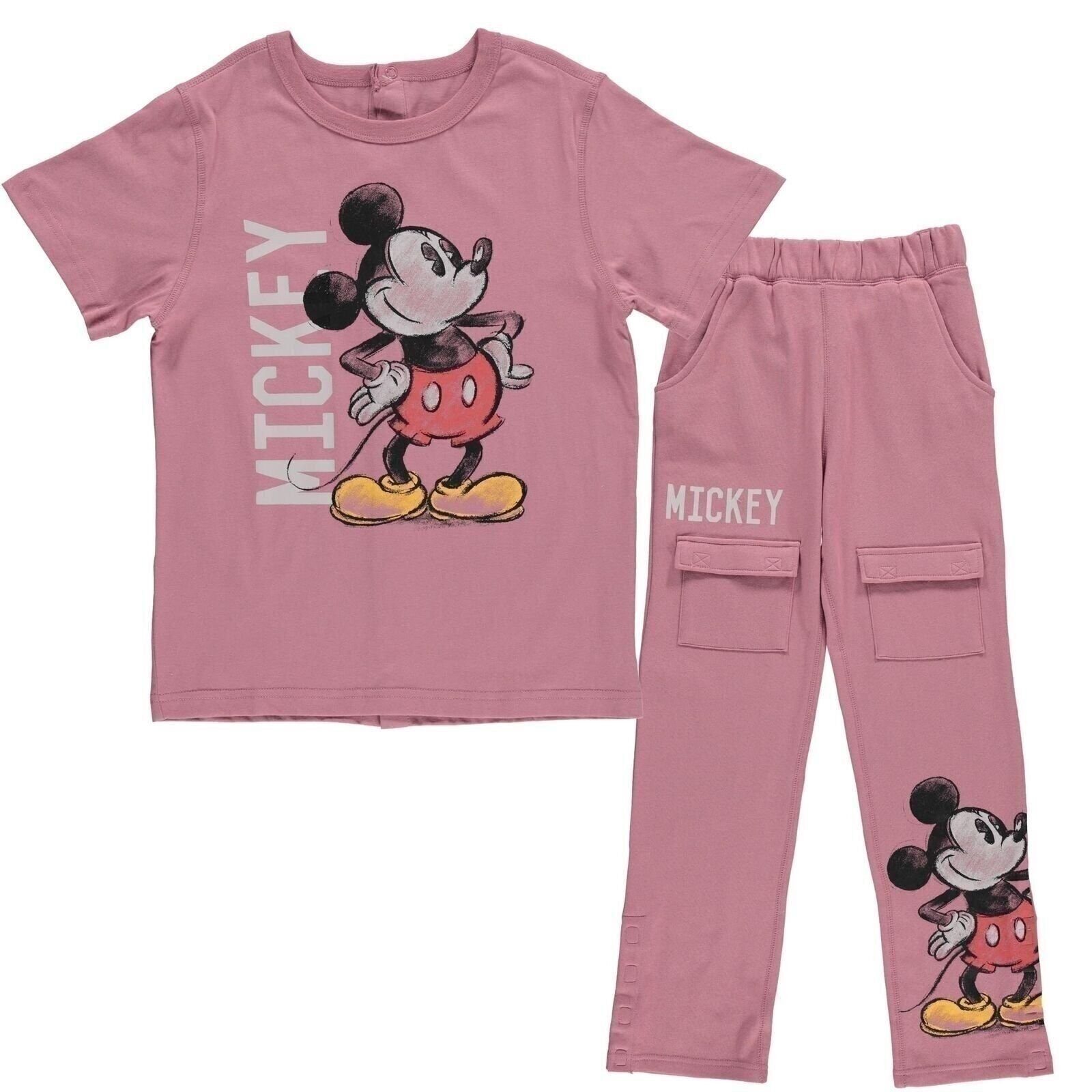 Boys Mickey Mouse Adaptive T-Shirt & Cargo Sweatpants Set, Classic Mickey…