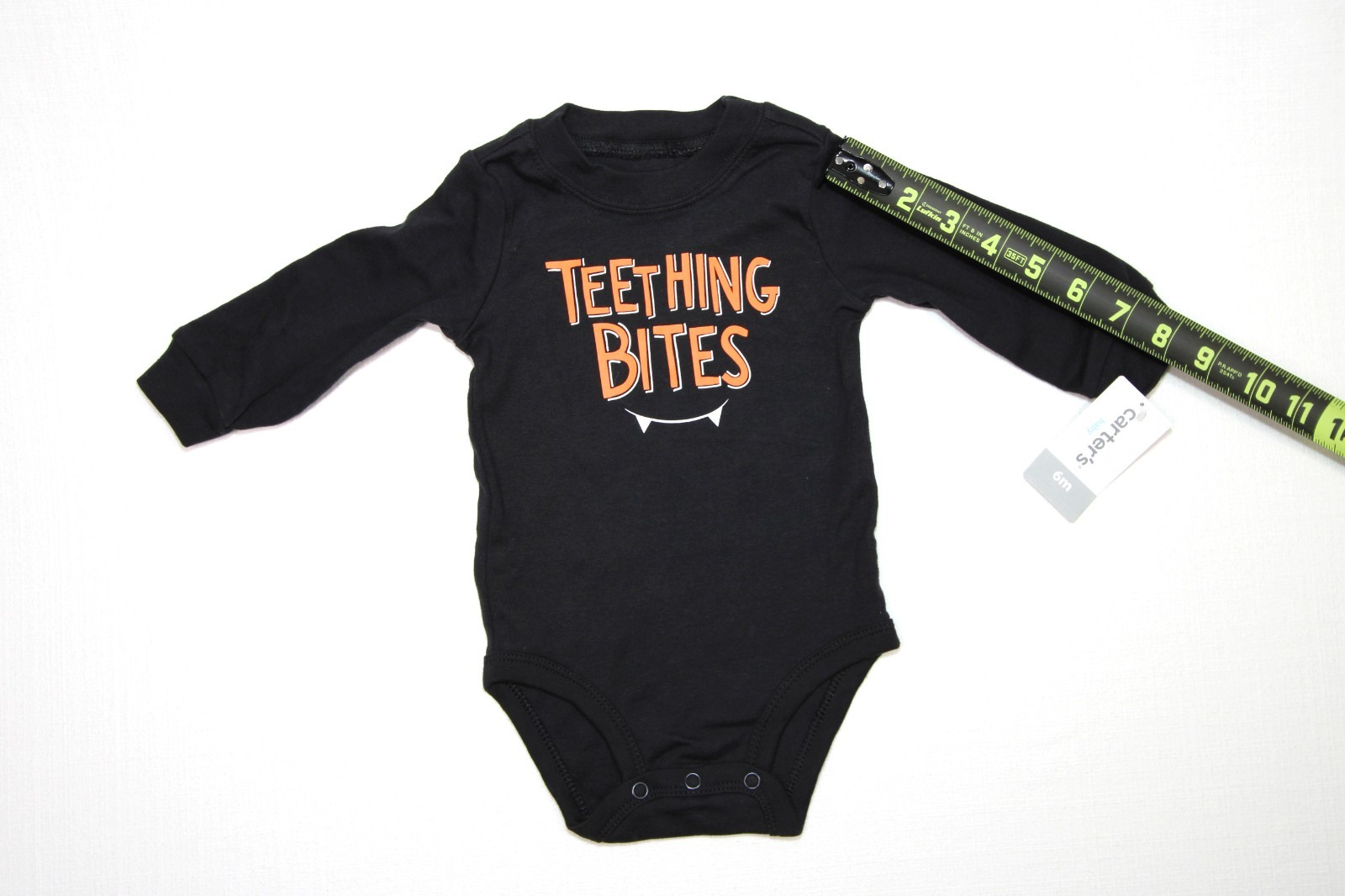 Carter’s Baby Halloween Long Sleeve Bodysuit “Teething Bites” Size 6 Months