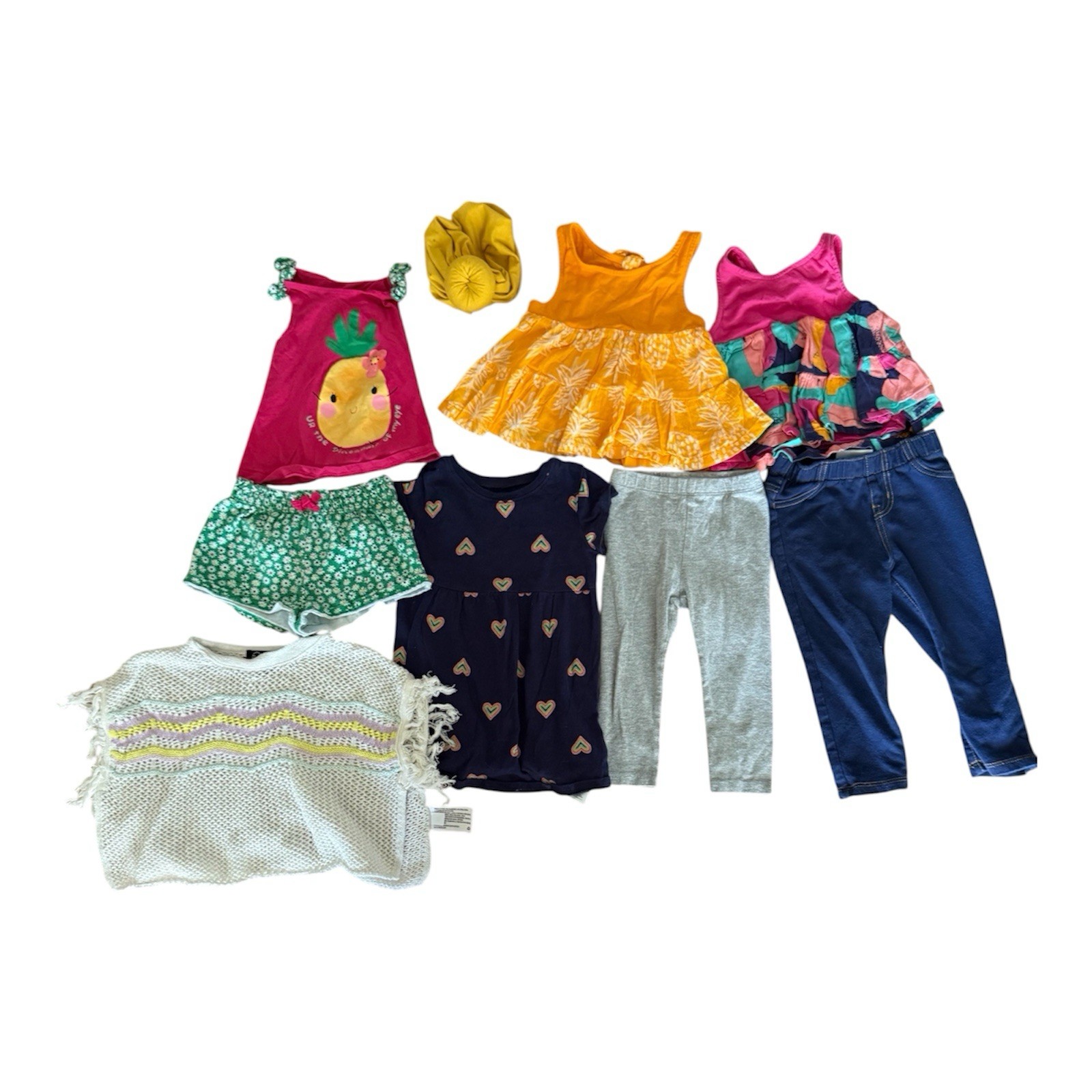 lot of 8 baby girl clothes Size 12-18 MDress, Sleeveless Shirt, Pants, Shirt