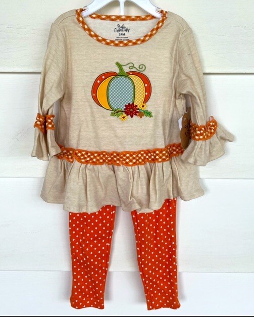NWT Girl’s 12 Mo. Baby Essentials Fall Print Two Piece Outfit