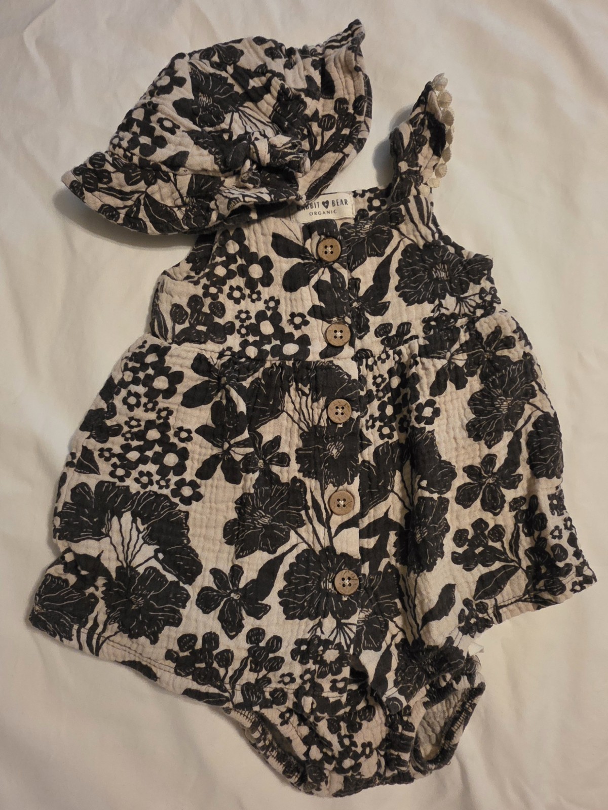 Baby Girls Lot Of 3 Rabbit + Bear 100% Cotton Outfits Size 0-3 Months